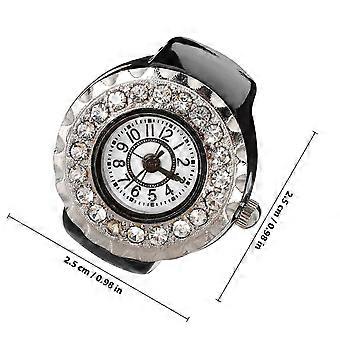 Bague-montre en diamant, bague décorative pour femme