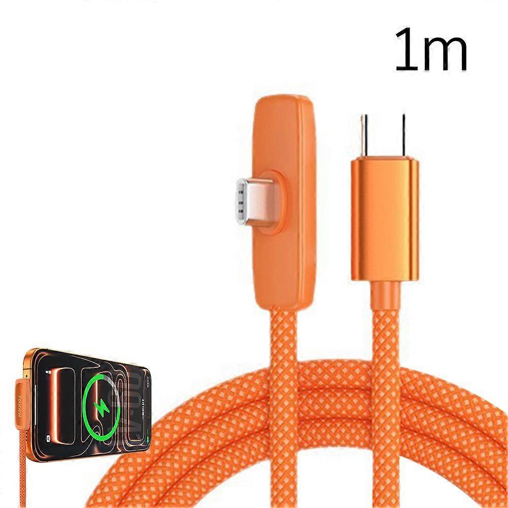 Right Angle Type C Cable - 45W Fast Charging Data Cord for iPhone & Android
