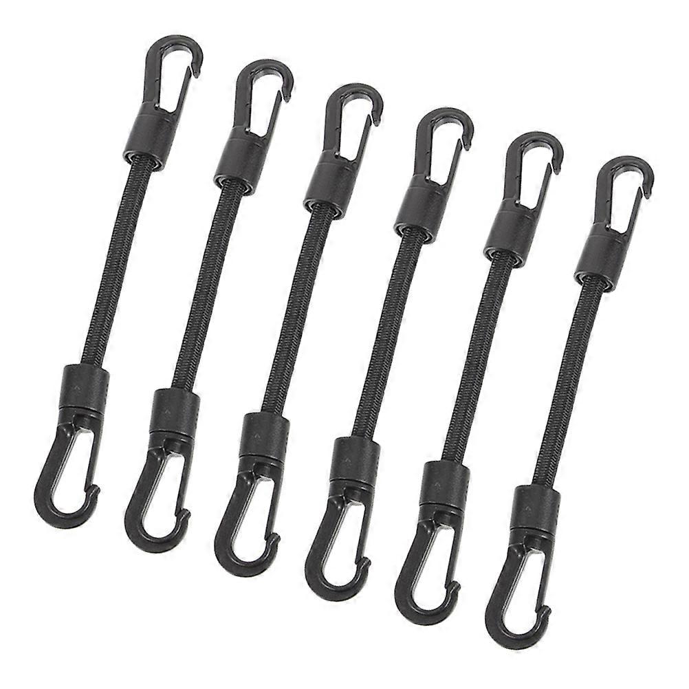 6pcs Portable Hook Ropes Multi-function Buckle Straps Elastic Tie Down Straps Outdoor Supply