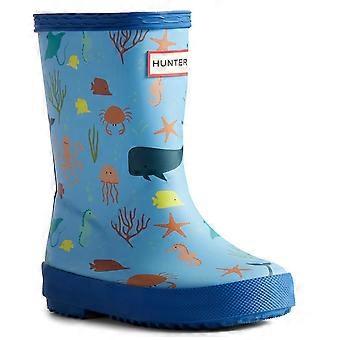Hunter Kids First Classic Ocean Print Wellingtons