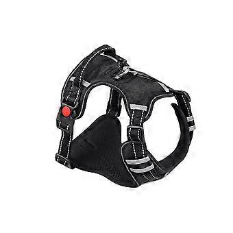 Nylon Dog Harness Vest Tape Breathable Mesh Pet Dogs Leash Harness Pet Products (Black, Size M)
