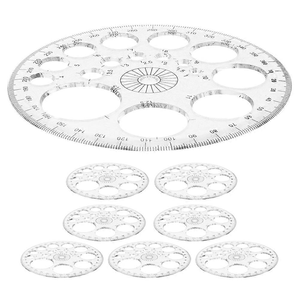 8Pcs Geometry Protractor 360 Degree Protractor Reusable Protractor Tool Clear Protractor