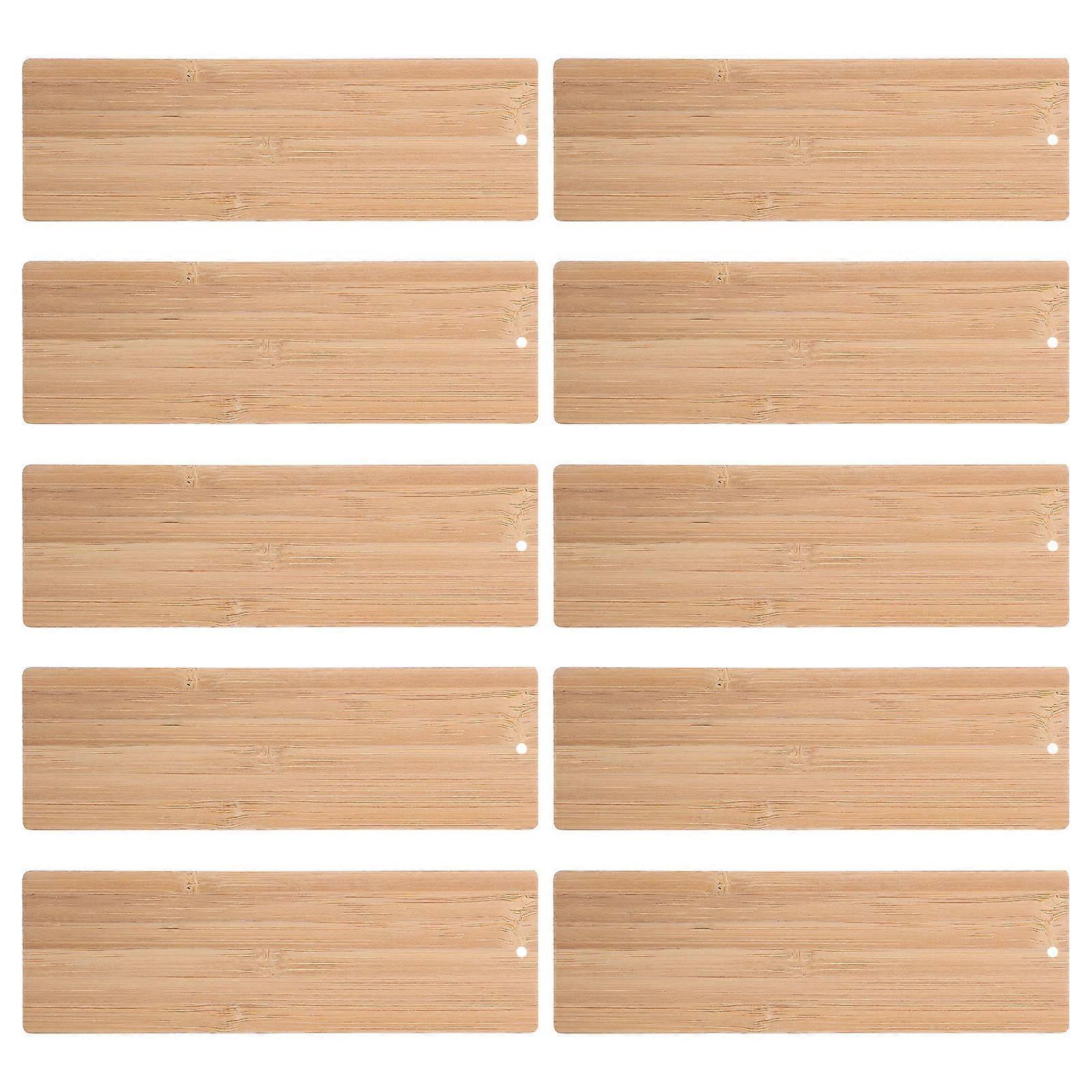 10Pcs Unfinished Bookmarks Bamboo Chips Rectangular Cutouts Rectangular Cutouts Bamboo Crafts