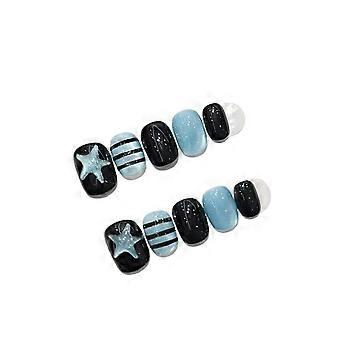 Press On Nails Set Short Square Acrylic False Nails Reusable Handmade Tips Salon Look Finish