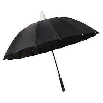 Grande Guarda-chuva Automático Aberto 16 Costelas À Prova D'Água com Capa Longa Alça Reta Guarda-chuva Forte para Homens Mulheres Ao Ar Livre Preto