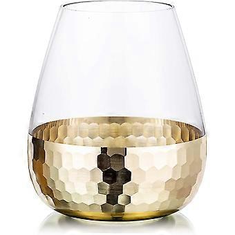 Small Vase For Table Decoration, Grass Flower Vase, Modern Vase, Gold Glass Band, Gold Honeycomb, Vintage Glass Vase, Wedding Decoration, Living Room