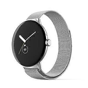For Google Pixel Watch 3 41mm / 2 / 1 Woven Fabric Replacement Band Silver Smart Watch Sport New