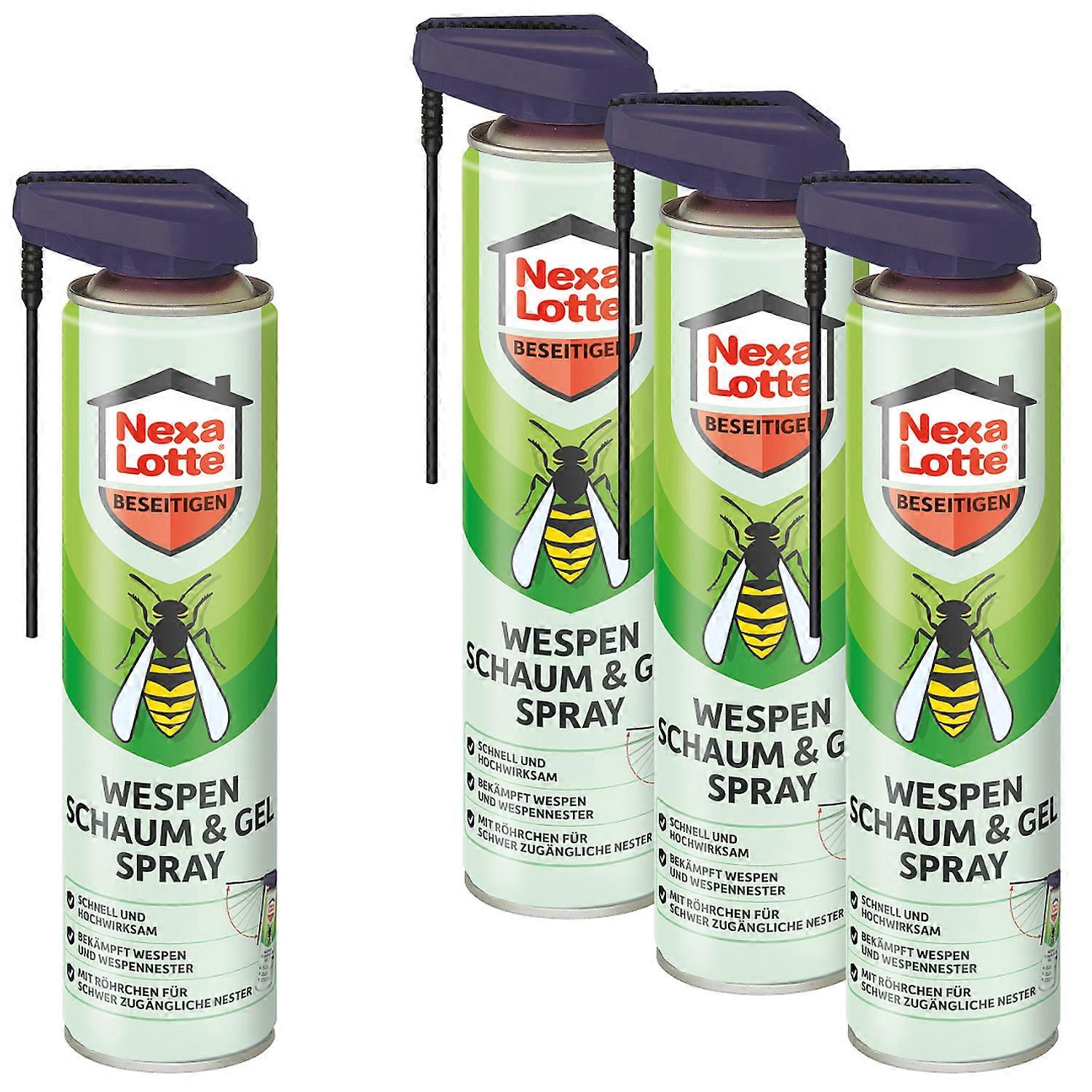 4 x NEXA LOTTE® Wasp Foam & Gel Spray, 500 ml