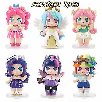 Random Cartoon Horse Collectible Figurine, Cute Little Pony Doll for Desktop Car Ornament, Birthday Christmas Gift Decoration for Girls