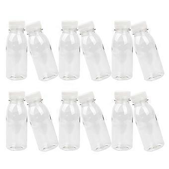 12 stks Transparante Brede Mond 200ml PET Juice Drink Melk Yoghurt Opslagflessen