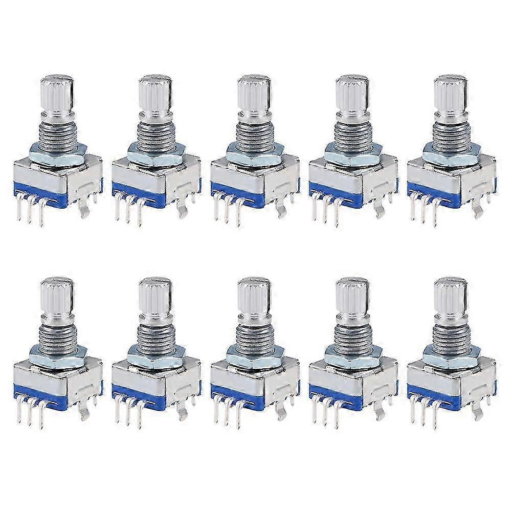Encoder Code Switch Digital Potentiometer EC11 5 Pins 15mm Shaft 10Pcs