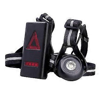 Lampe de poche LED rechargeable USB avec feu arrière d’avertissement pour coureurs de nuit (noir)