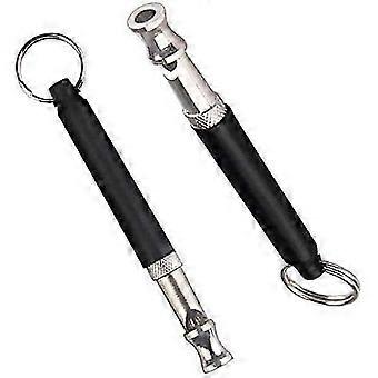 Dog Whistle Adjustable High Frequency Ultrasonic Training Whistle for Barking Control - 0.9x8cm Black (2 Pack)