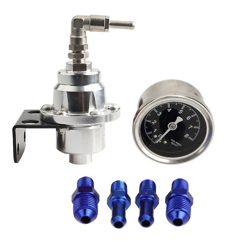 Justerbar vattenbränsletrycksregulator RV Mässing Vattentrycksreducerare med mätare för husbil RV Trailer Auto Universal