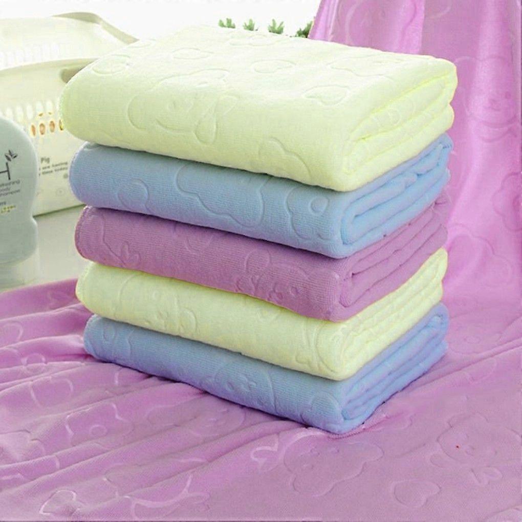 Quick-drying towel, 70x140cm, highly absorbent, cartoon bear pattern, microfiber beach towel.