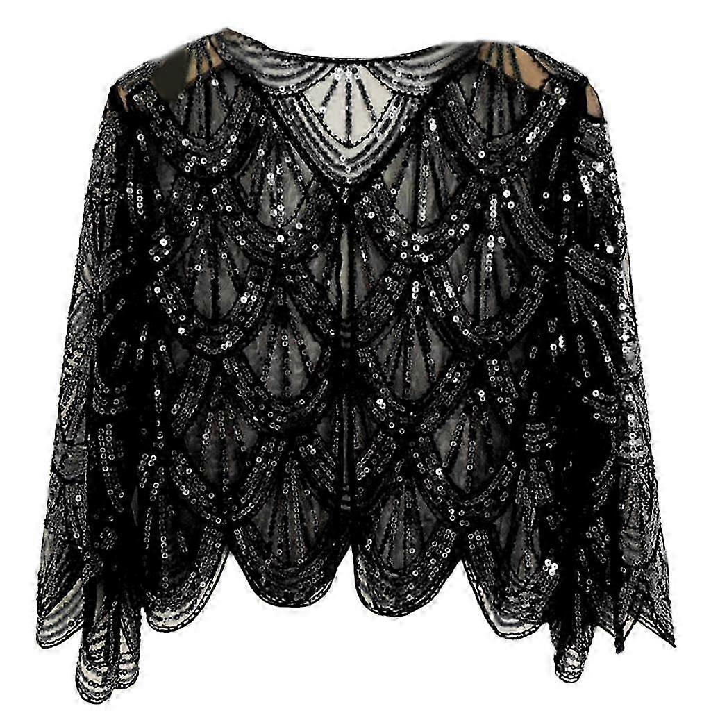 Sequins Flapper Shawl Costume Beadwork Accessories for 1920s Theme Party