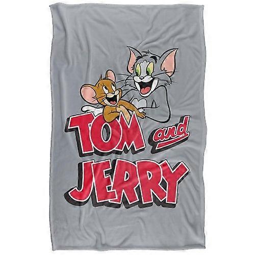 Tom And Jerry Leaning With Logo Blanket