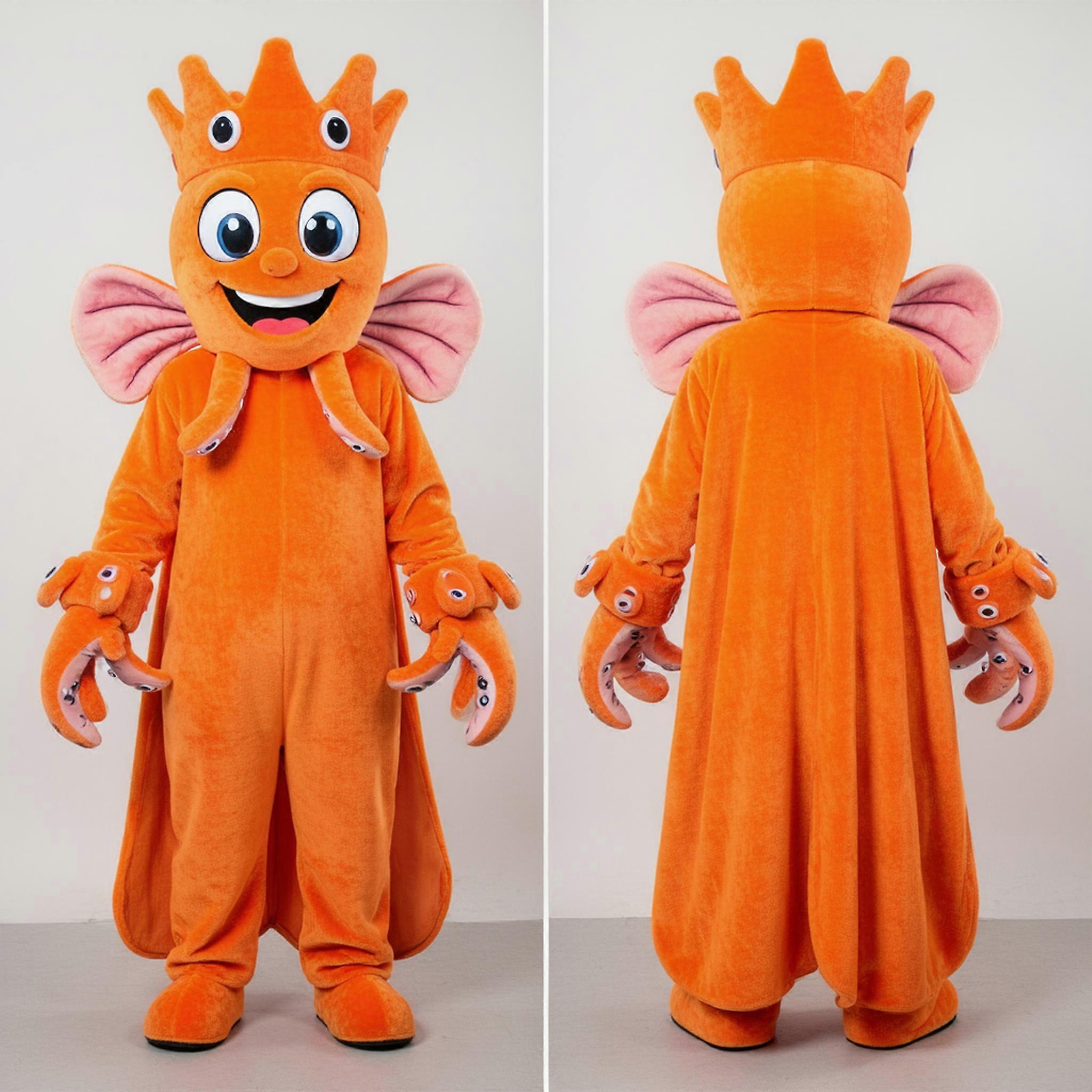 MASTICOT Bright Orange Playful Kraken Mascot