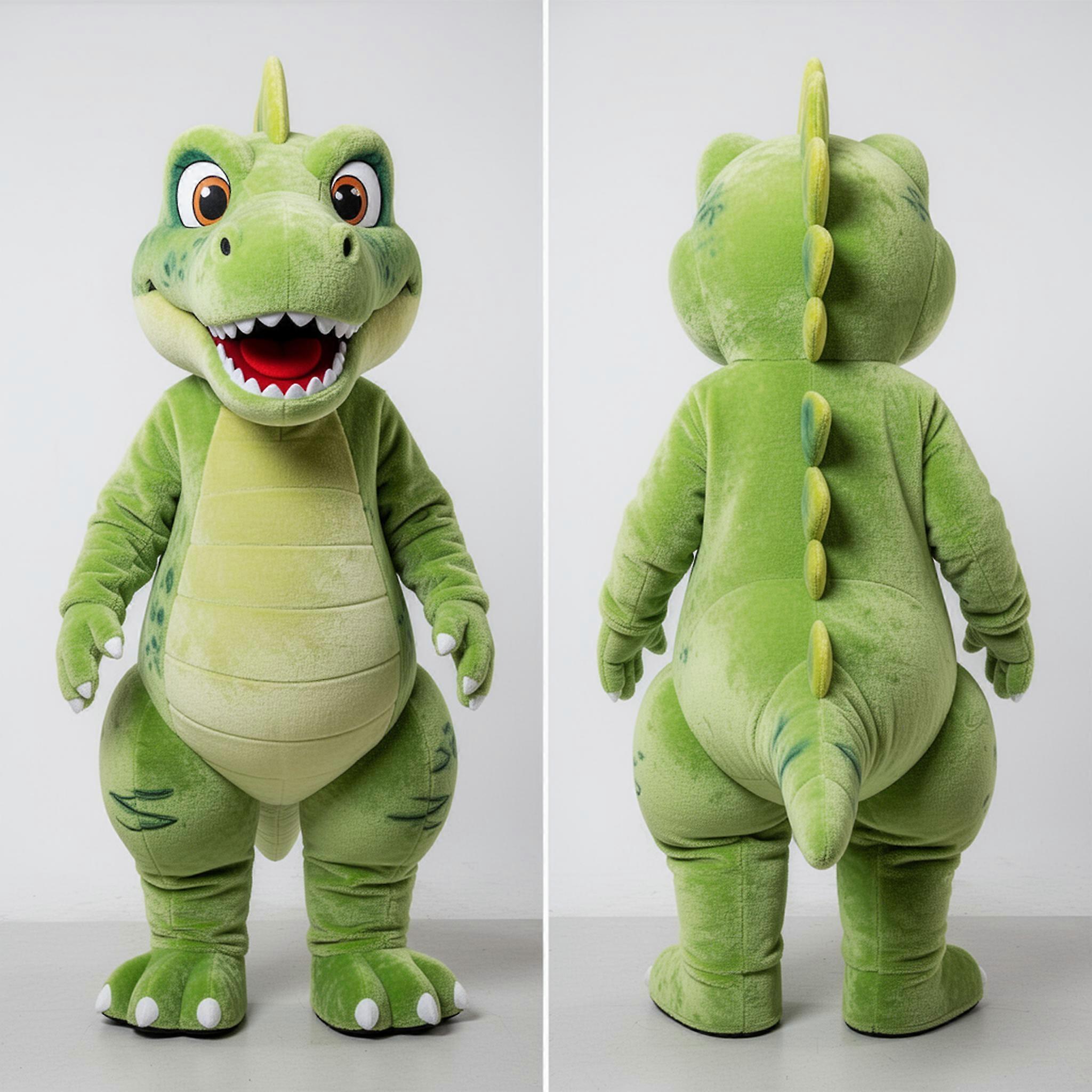 MASTICOT Lime Green Broad Shouldered Spinosaurus Mascot