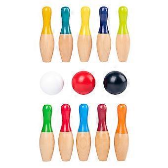 Wooden Bowling Toy Kids Interactive Kit for Development 2Sets