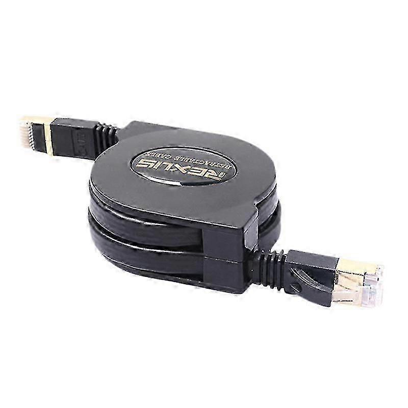 Rexlis 5ft Cat7 RJ45 Ethernet Cable, Adjustable and Retractable, Flat Internet Network Cable