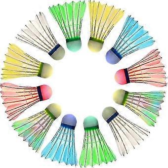 Glow in The Dark Badminton Shuttlecocks Set of 6 compatible with Indoor Outdoor Games
