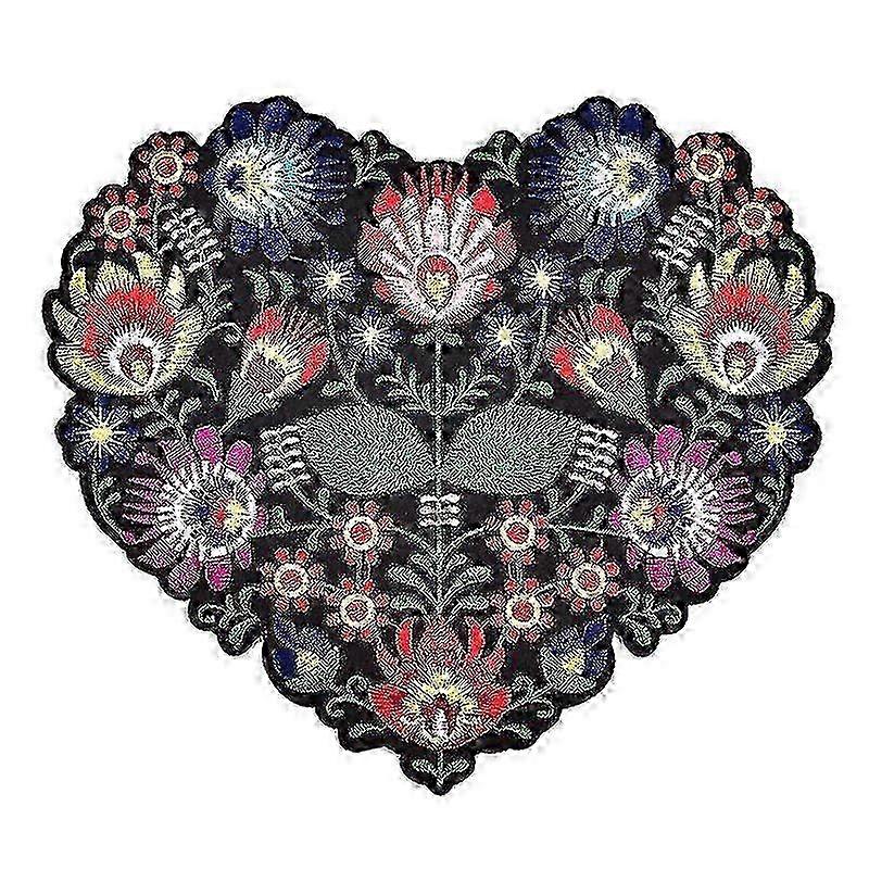 Floral Heart Embroidery Iron On Patch