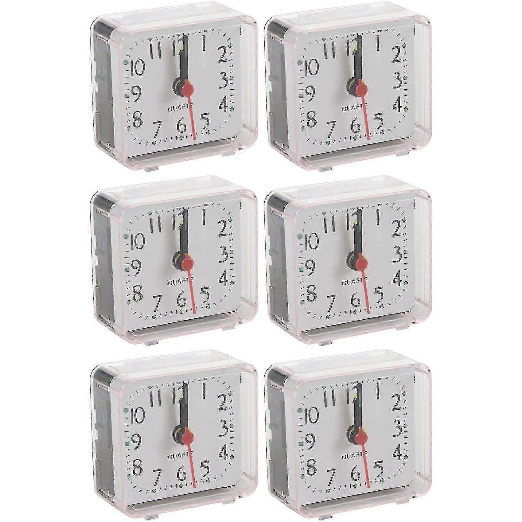 6PCS Portable Cute Mini Cartoon Multi-Function Table Clocks(White) ZY
