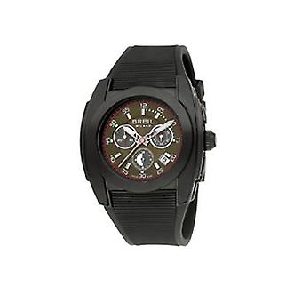 Uhr breil logo cab.chrono.black Gummiuhr für Männer Analog Quarz mit Gummiarmband BW0379