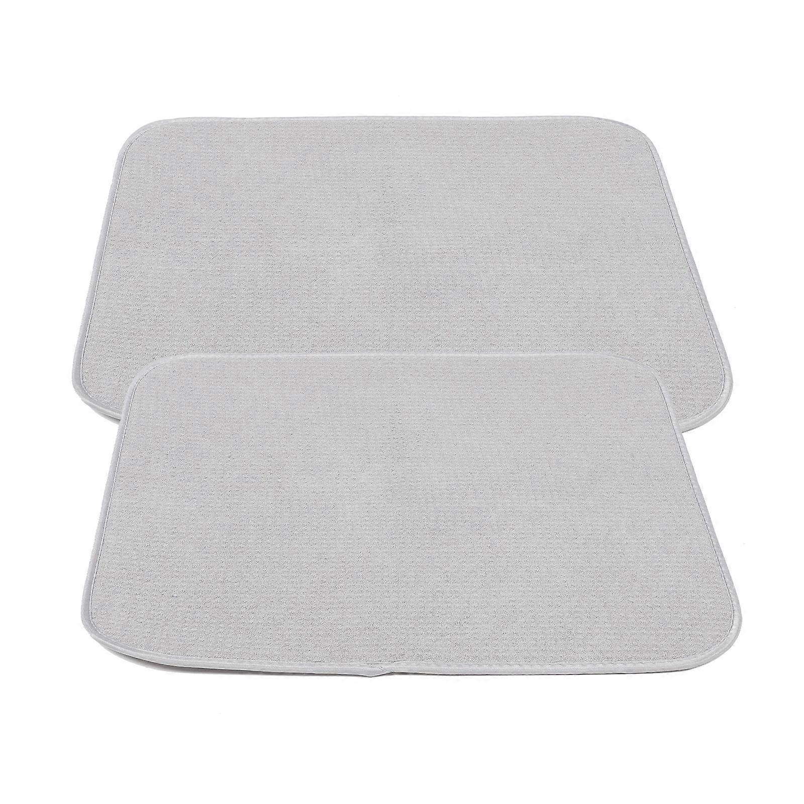 Absorbent Dish Drying Mat Microfiber Kitchen Dish Drainer Mat for 2Pcs