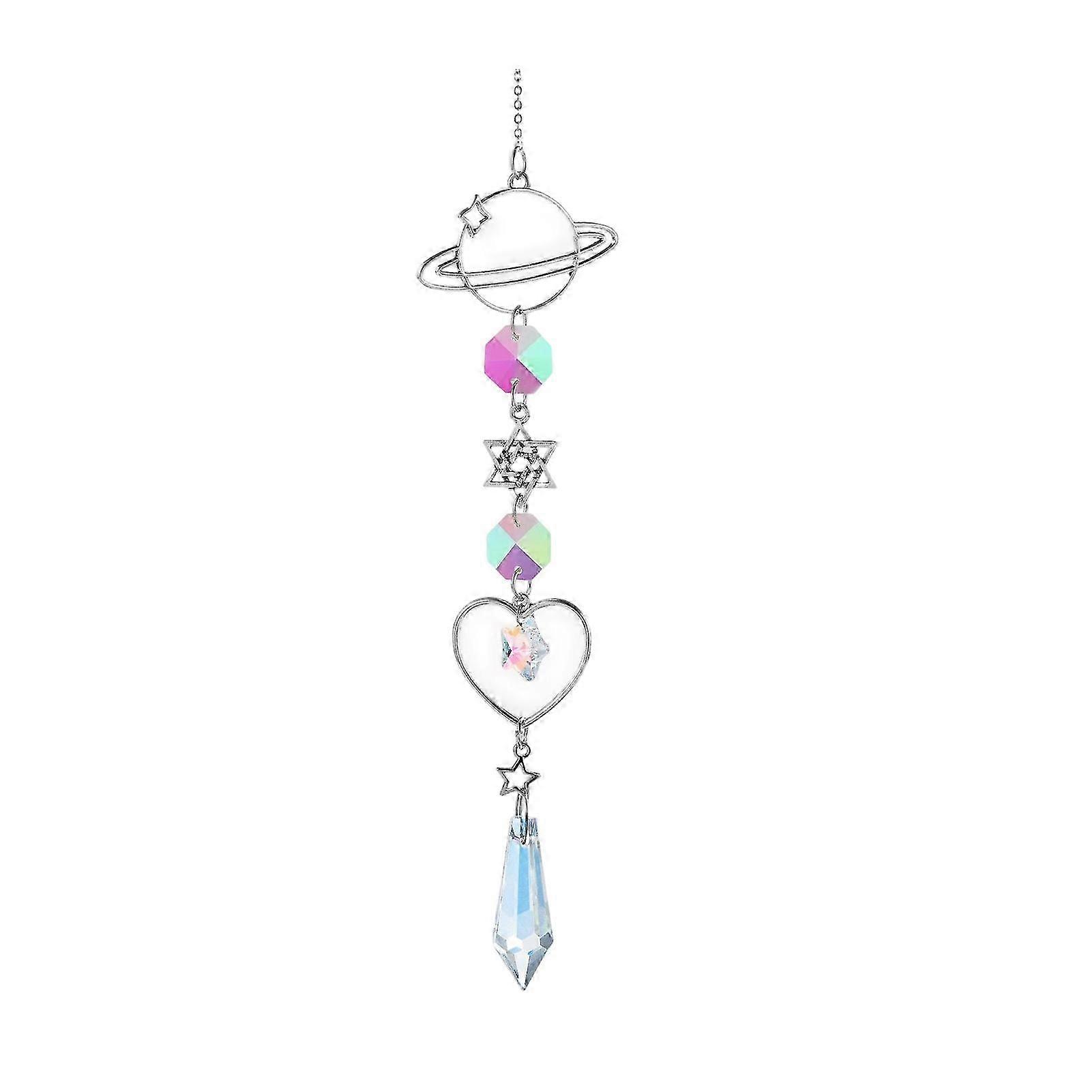 Crystal Wind Chime With Star Moon Sun Pendants