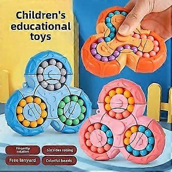 Fidget Spinner Plastic with Colorful Beads, Finger Spinning Top for Stress Relief, Kids Halloween & Thanksgiving Gift