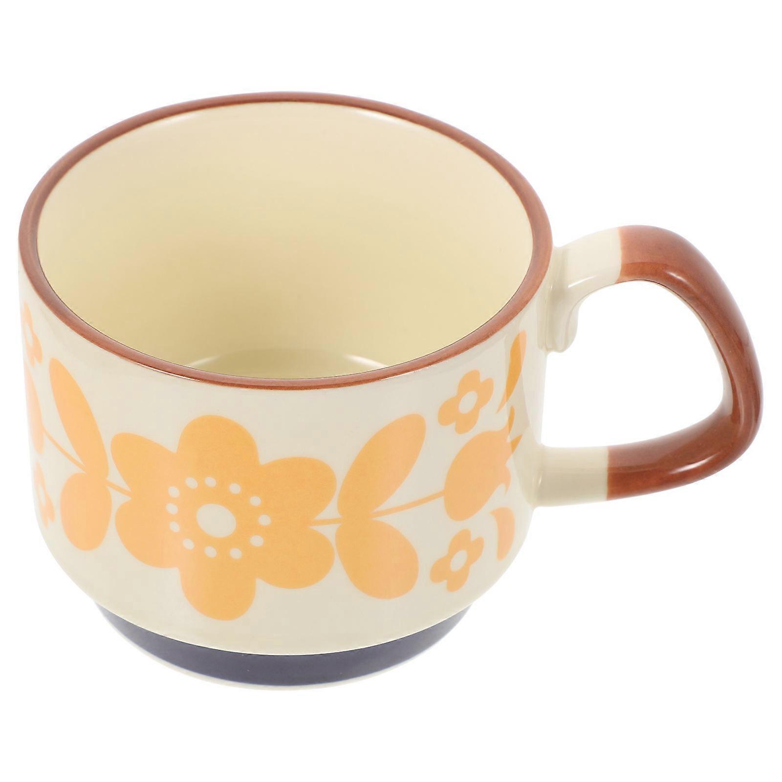Ceramic Coffee Mug Set for Home Use with Stackable Espresso Cups 3Pcs