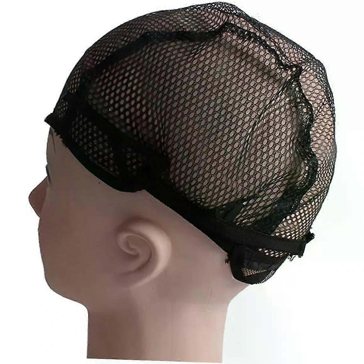 minkissy Black Mesh Cap for Wig Making 2pc Fixed Net Wig Caps Stretchable Mesh Net