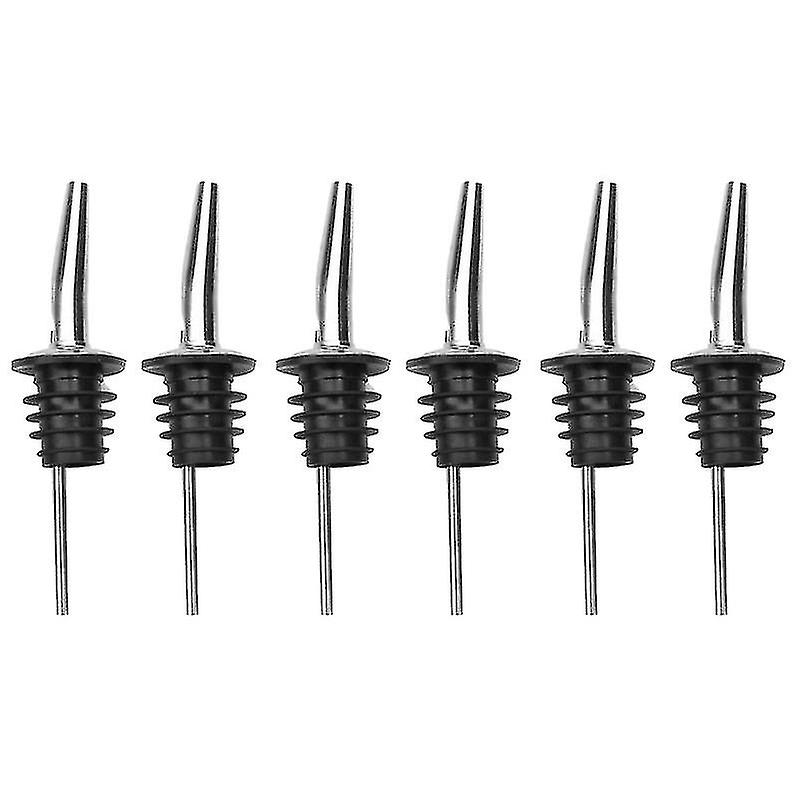 12pcs Stainless Steel Classic Bottle Pourers Tapered Spout Liquor Pourers With Rubber Dust Caps Restaurants