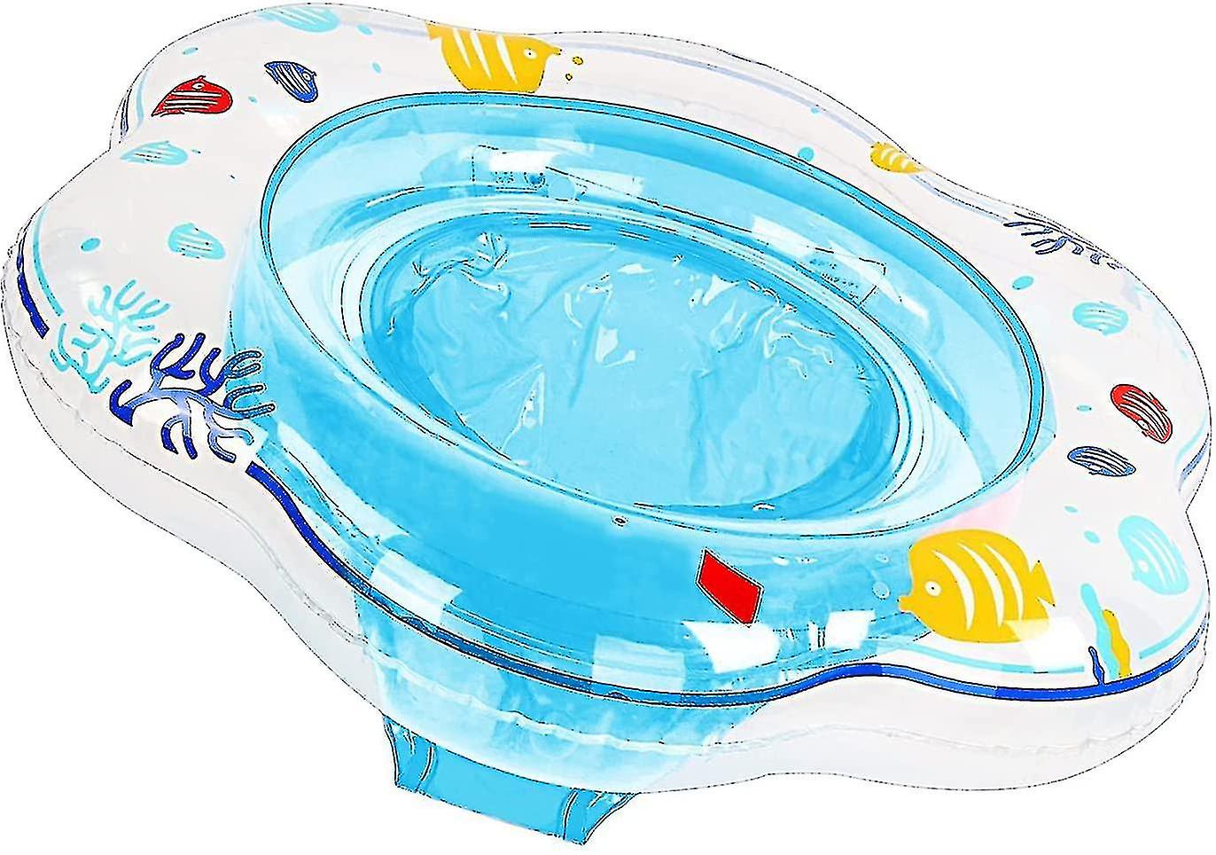 Zmd Blue Baby Swim Ring Float, Inflatable Baby Swim Ring With Soft Pvc