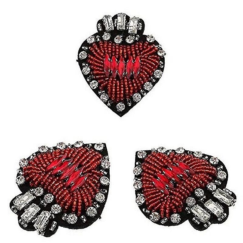 Beaded Rhinestone Cloth Patch Diy Fabric Applique Iron Patch For Apparel (style A)