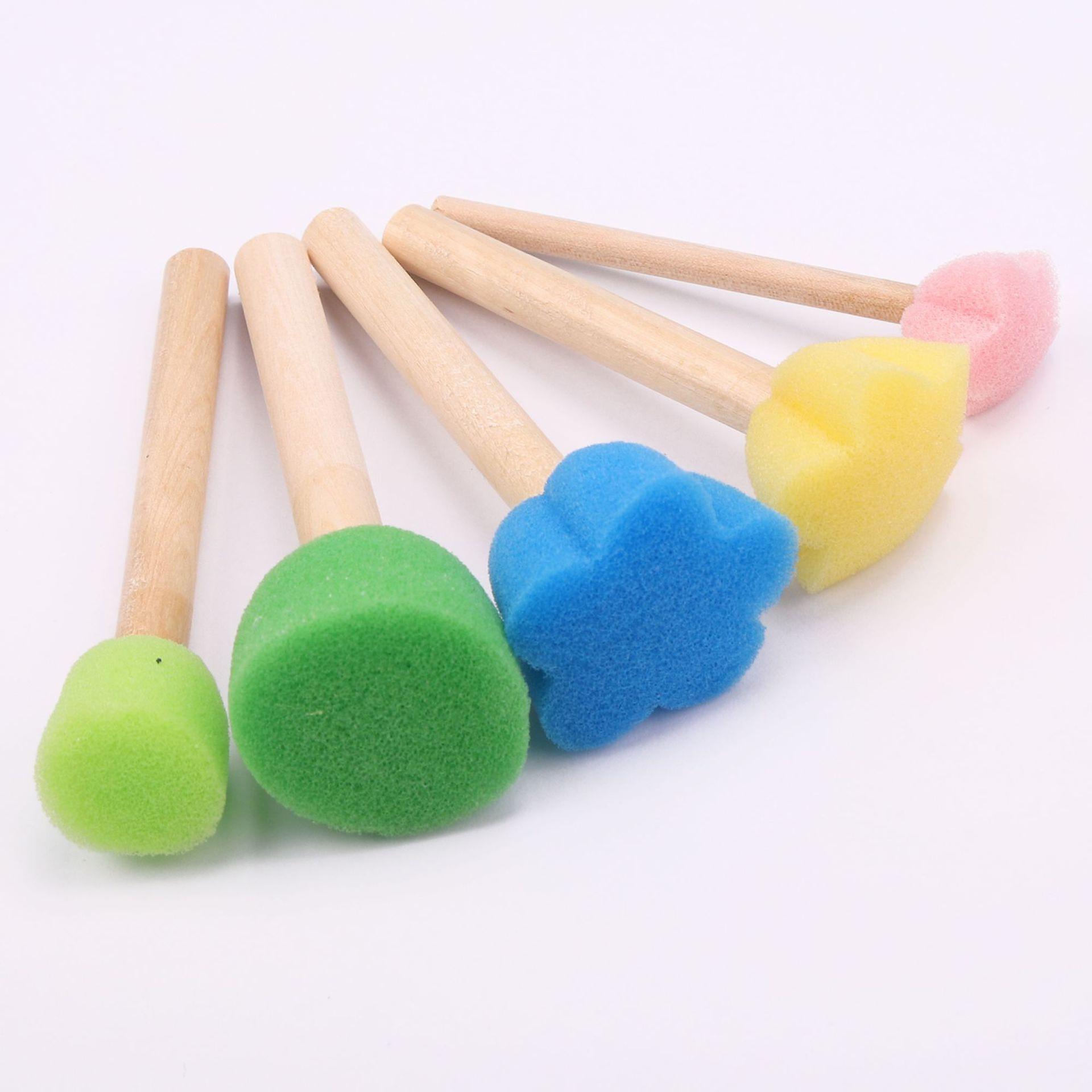 Sponge Paint Brush Round Seal Sponge Brush Kindergarten Creative