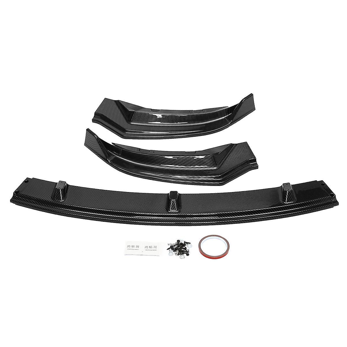Carbon Black Front Bumper Lip Spoiler Body Protector Kit