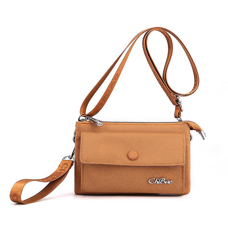 Women girl Handbag Short Multi Layer Zipper Nylon Oxford Cloth Shoulder Messenger Bag