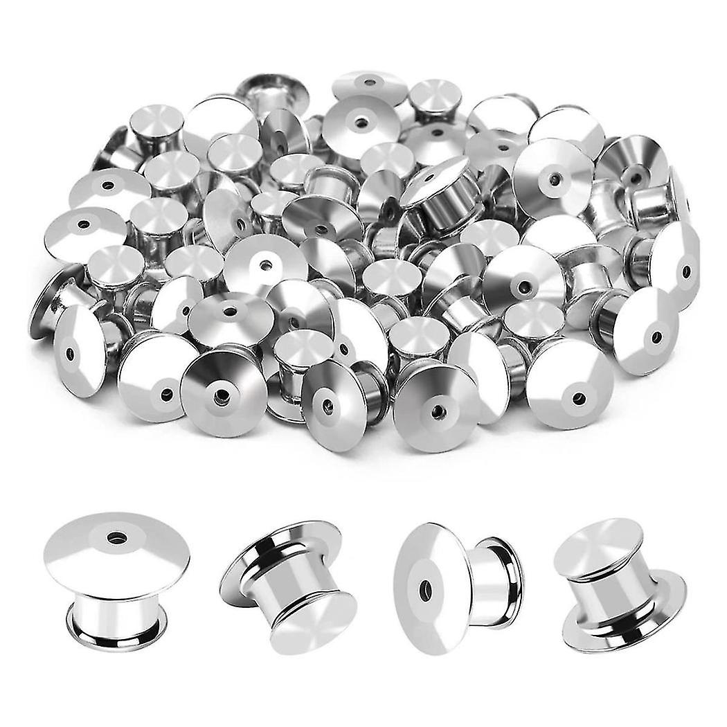 60pcs Locking Pin Back Metal Pin Backing, Locking Pin Keeper Clasp For Brooch Enamel Lapel