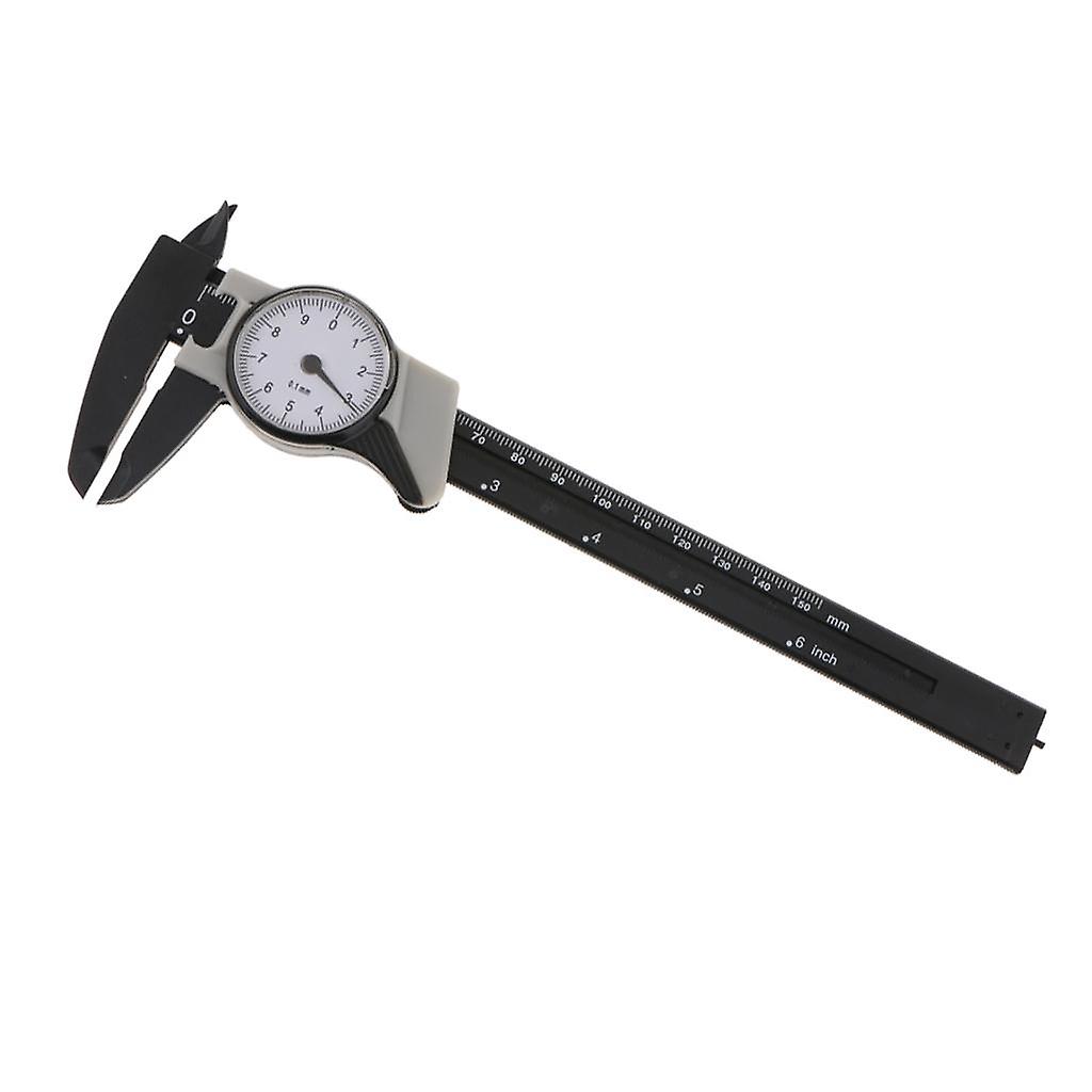 150 mm 6 inch Dial Caliper Plastic Vernier Meter Outside Inside   White