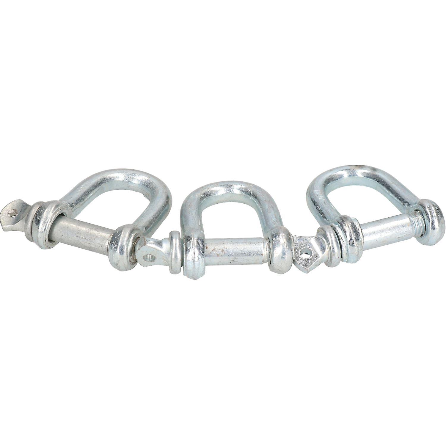 12mm D Shackles Dee Link Towing Rigging Pin Loop Galvanised Steel 6 ...