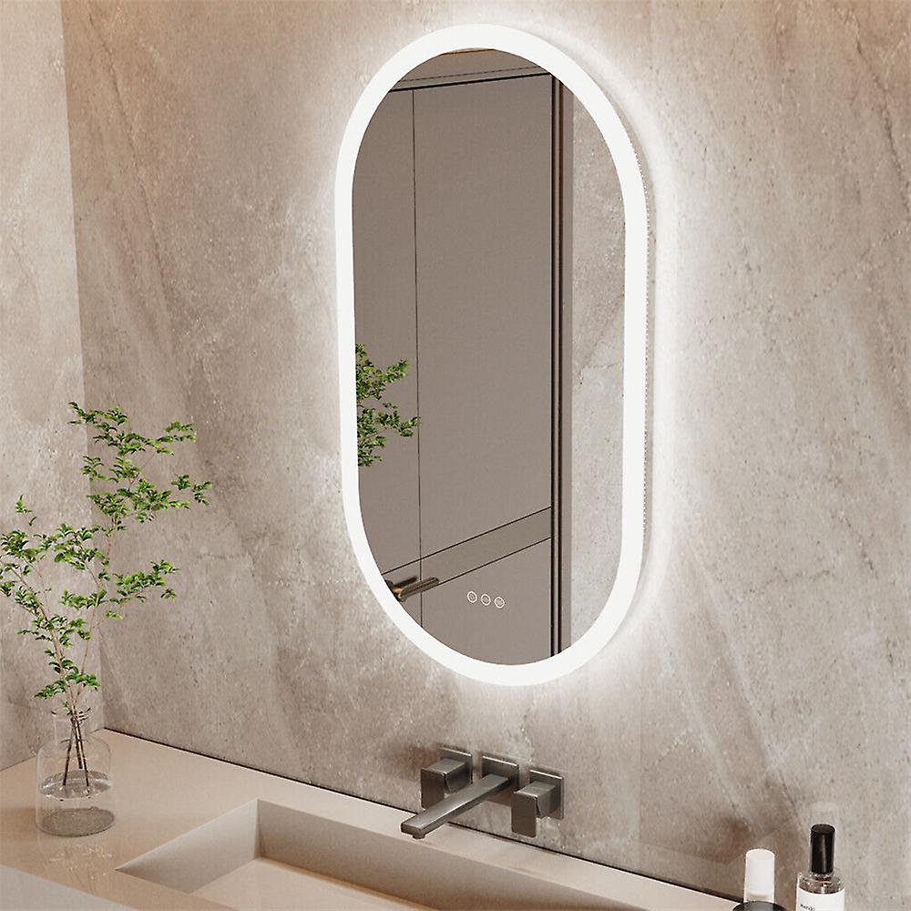 Oval Ultra Bright Led Bathroom Mirror Wall Mount Anti-fog Dimmable Vanity Mirror
