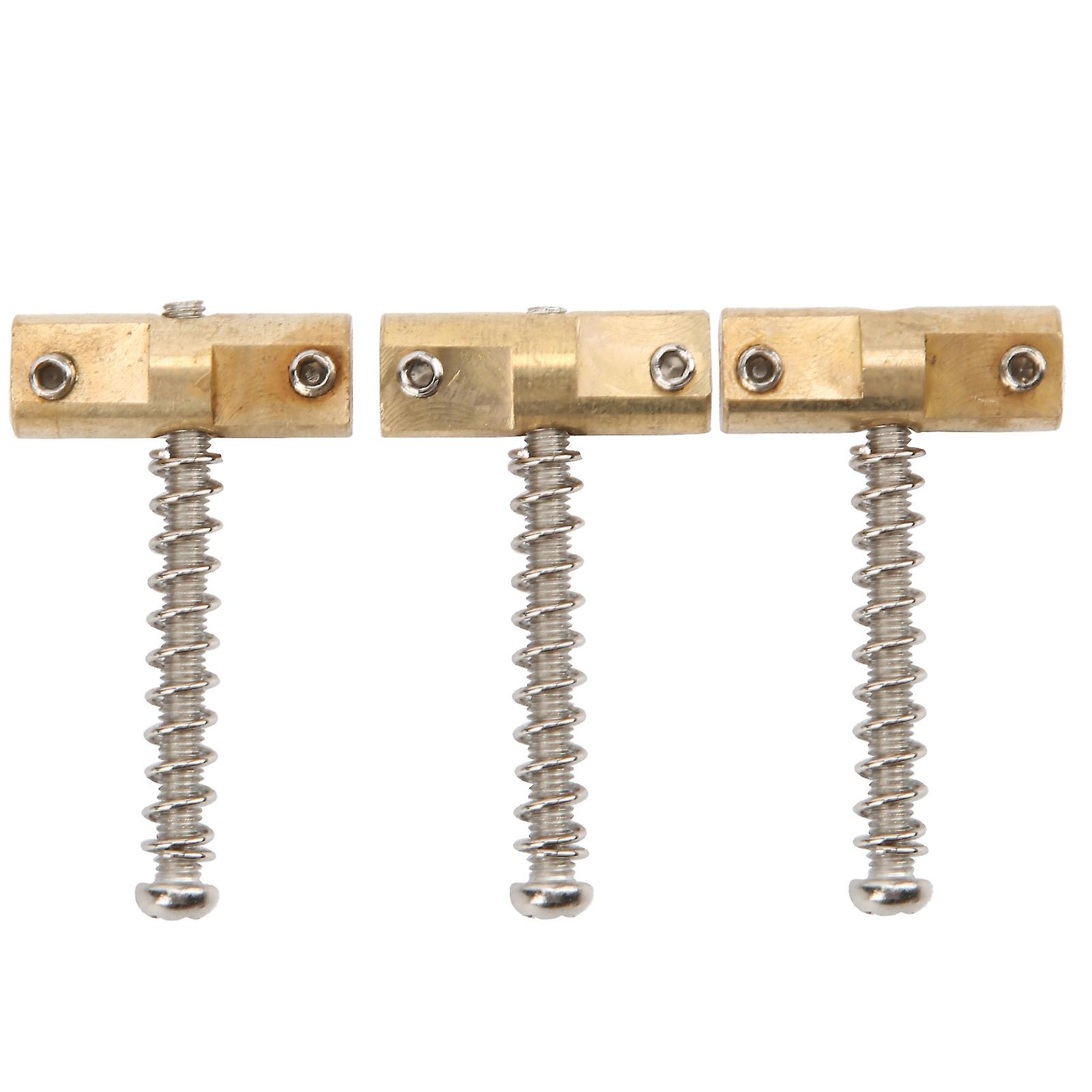 3Pcs Guitar Bridge Saddles Brass Recessed String Support Replacement for Stringed Instrument