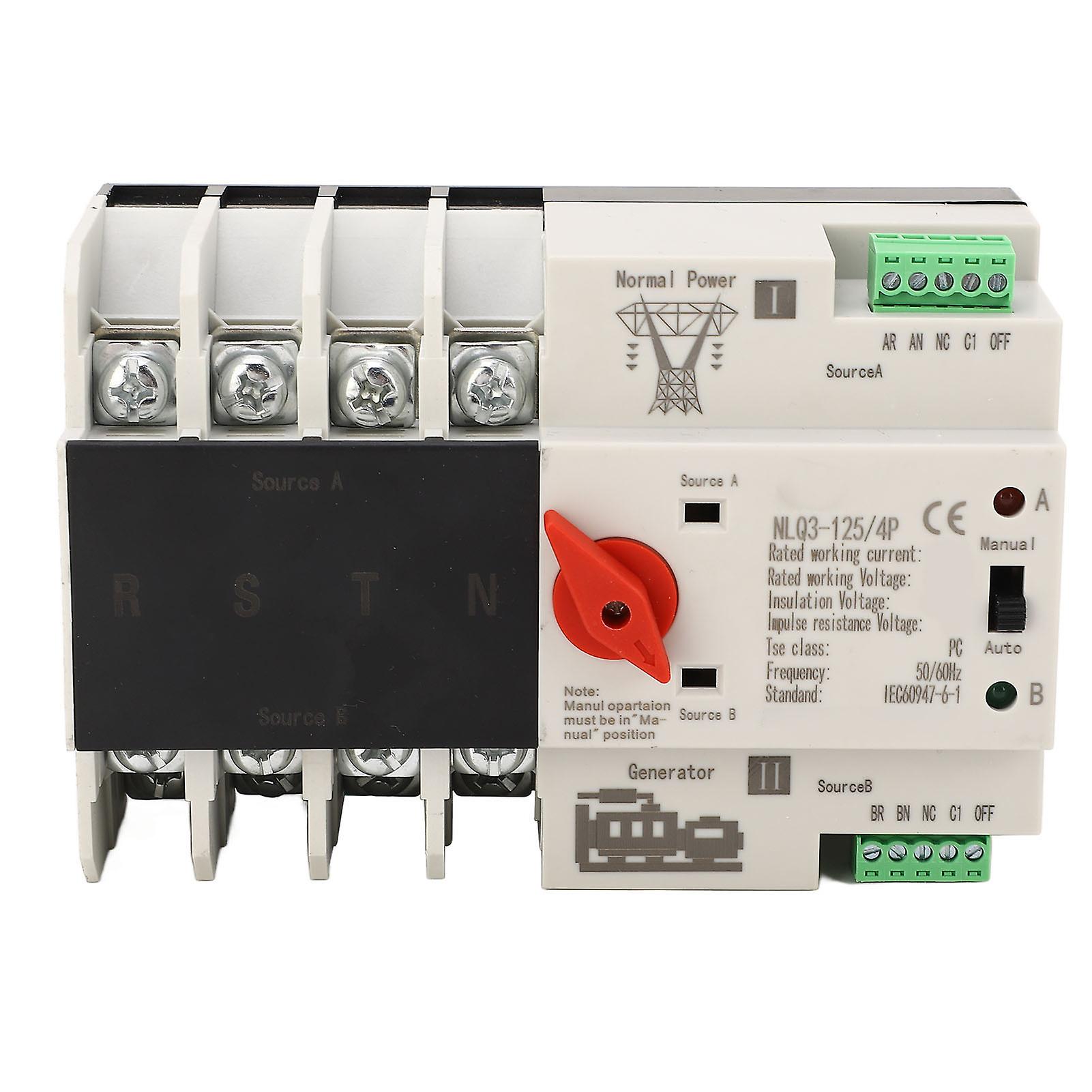 Dual Power Automatic Transfer Switch 4P 80A Fast Switching Control Switch AC 110V PC for Reliable Power Management