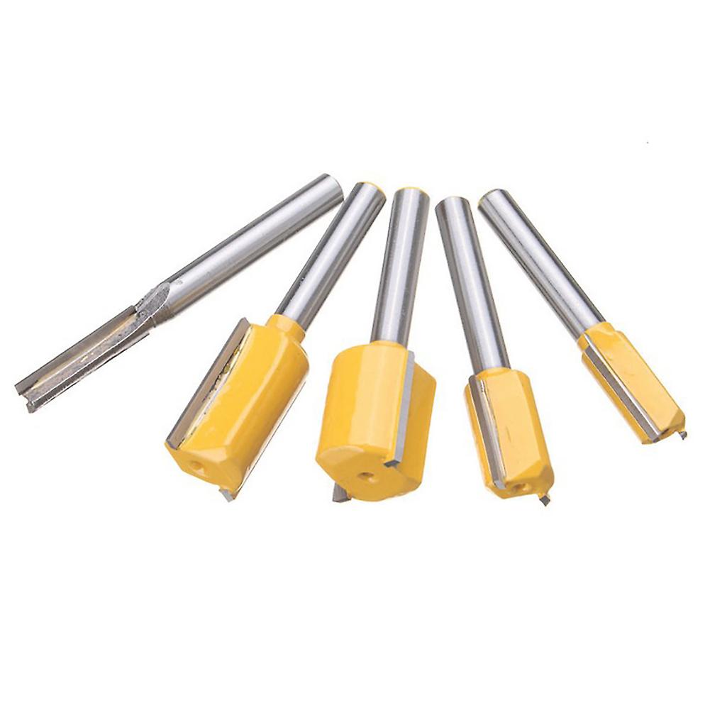 5Pcs 1/4 Shank Router Bit Set for Flush Trim Cut, Easy to Use for Home DIY