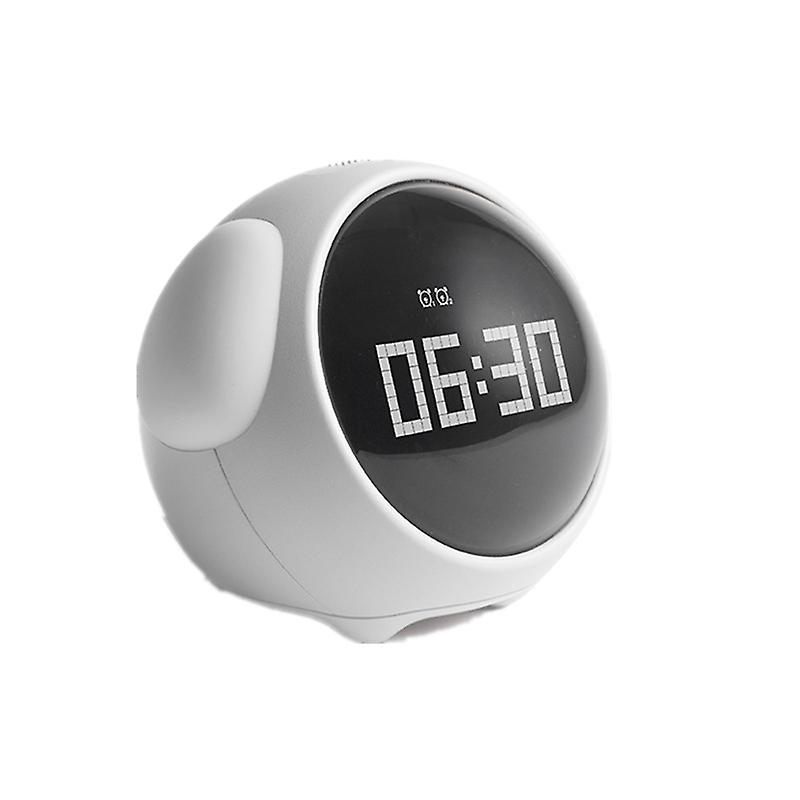Children's Alarm Clock, Alarm Clock with Night Light Function and Snooze Function for Children (White)