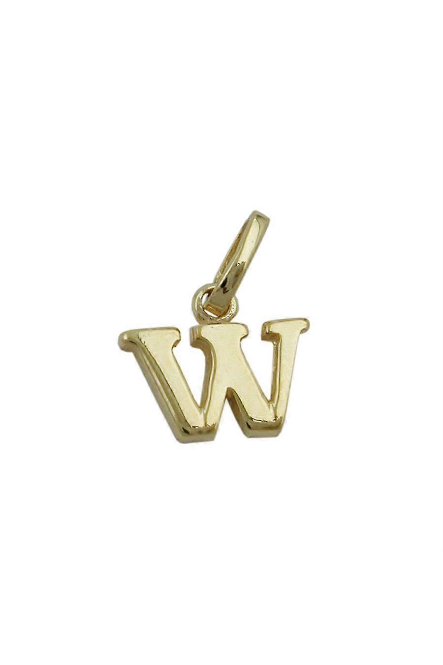 Pendant 8x9mm Initiale W Shiny 9k Gold - Gl430872