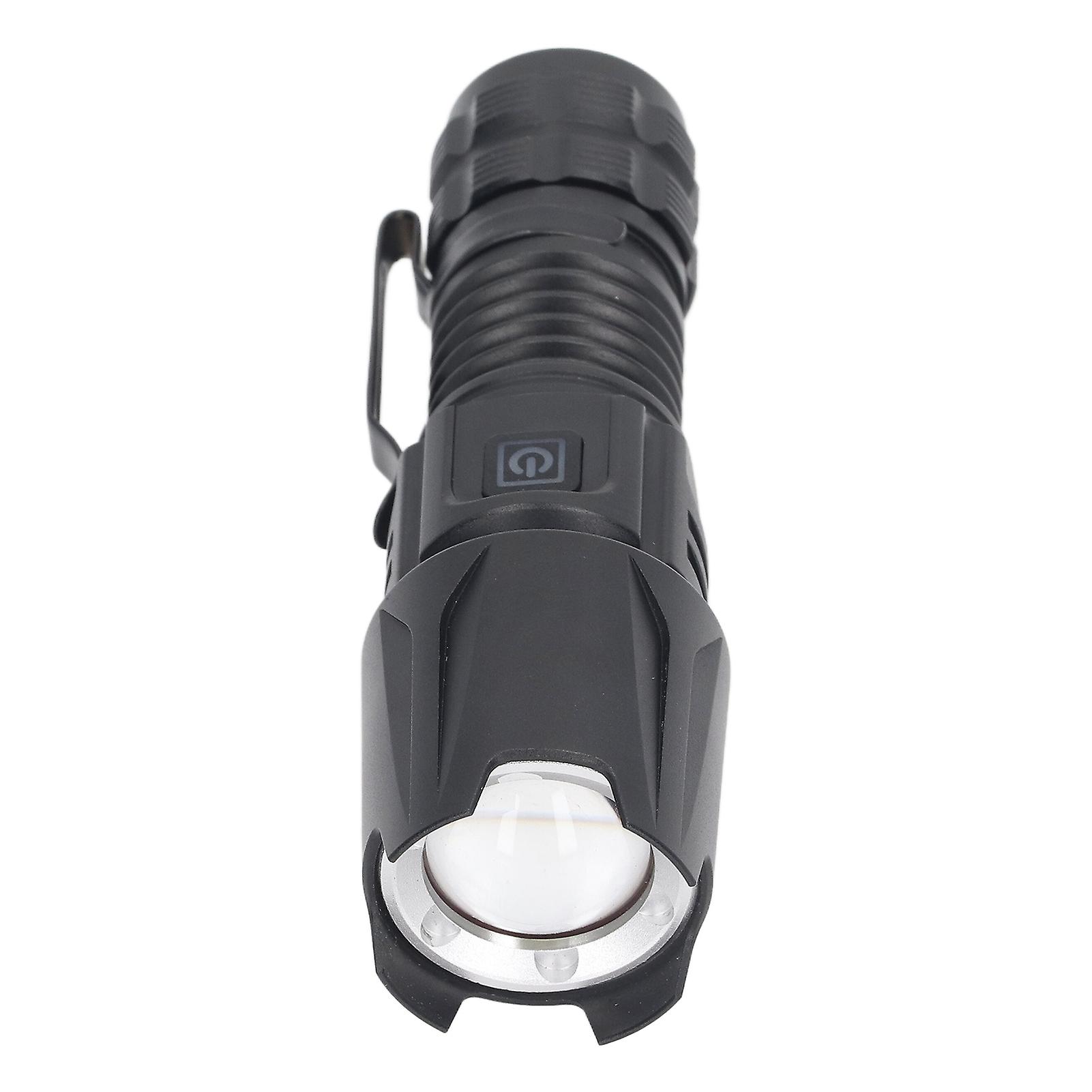 Strong Flashlight with Clip Stepless Dimming Rechargeable Flashlight Pocket Work Light for Outdoor 